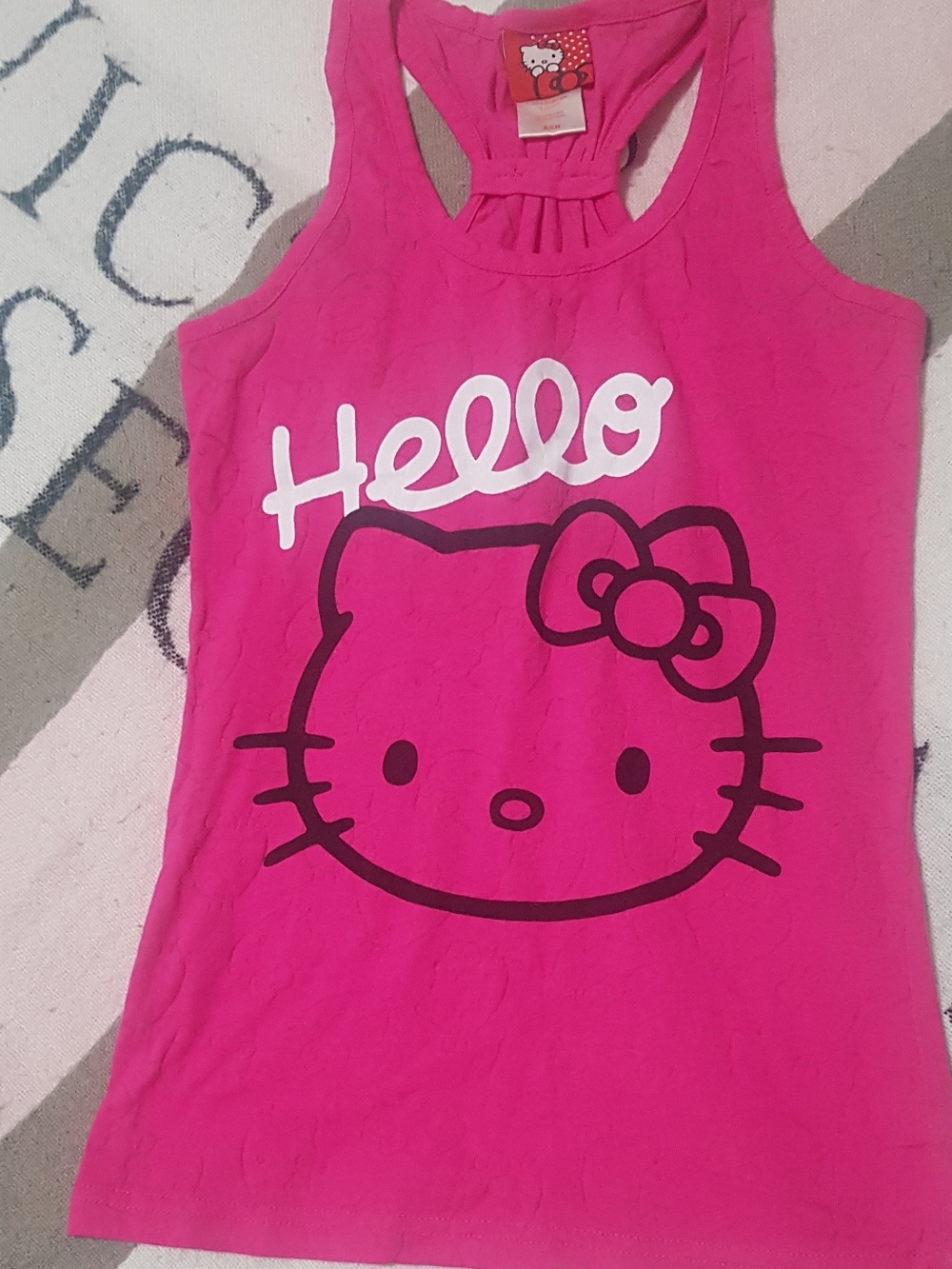 Hello Kitty Hot Pink Girls' Tank Top with Graphic
